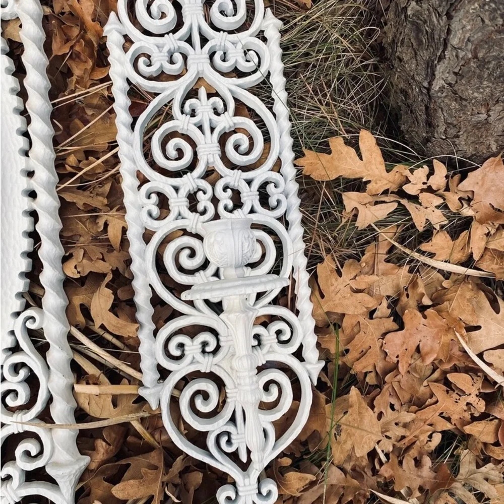 Vintage White Syrocco Mirror and Candle Set